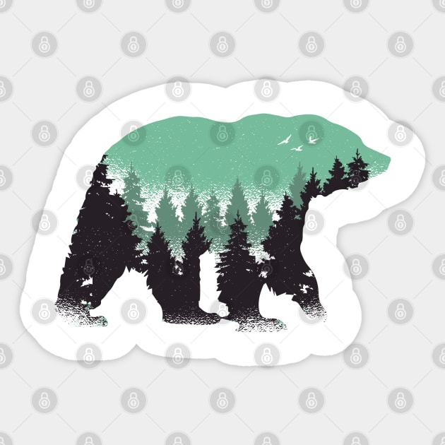 Bear and Forest Design Sticker by LR_Collections